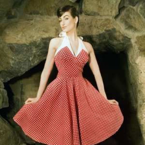 Pinup Couture Red Polka Dot Rita Swing Dress - Picture 2 of 2